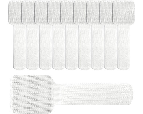 Klettbandhalter selbstklebend weiß 10 Stück