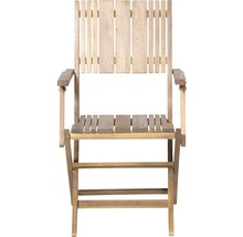 Holzstuhl mit Armlehnen für den Außenbereich