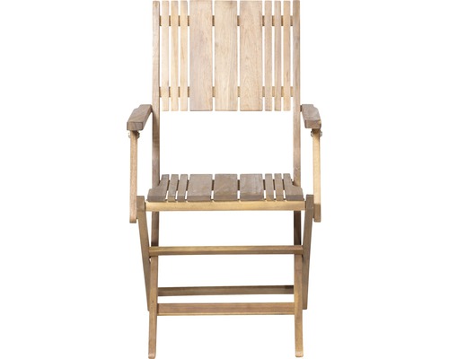 Holzstuhl mit Armlehnen für den Außenbereich