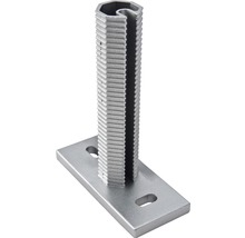 Metallpfosten mit rechteckiger Grundplatte und Schlitz