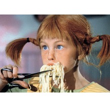 Postkarte Pippi Langstrumpf schneidet Spaghetti 14,8x10,5 cm-thumb-0