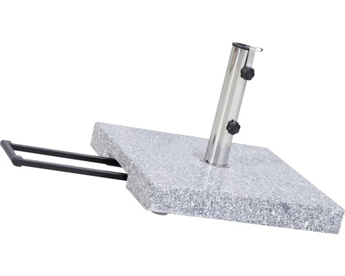 Granit Schirmständer mit Griff und Edelstahlrohr