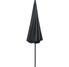 Geschlossener grauer Sonnenschirm mit Mast