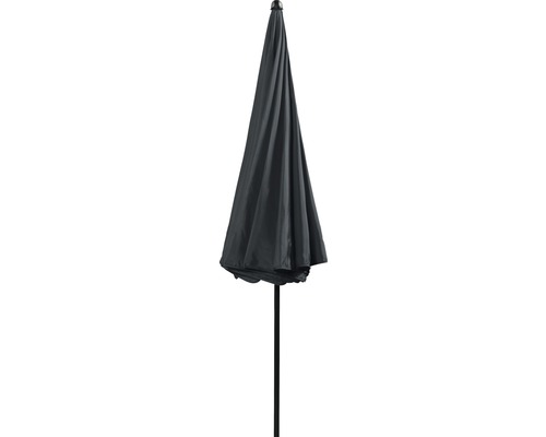 Geschlossener grauer Sonnenschirm mit Mast