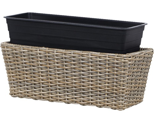 Rechteckiger Pflanzkasten mit Flechtmuster und Einsatz