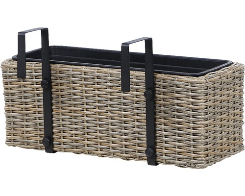 Blumenkasten aus Rattan mit Halterung zur Befestigung
