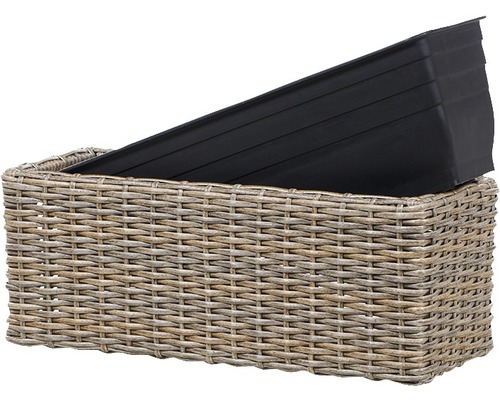 Geflochtener Pflanzkasten mit Kunststoffeinsatz