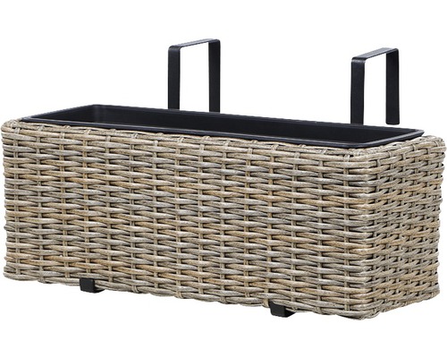 Balkonkasten mit Rattanoptik und Halterung