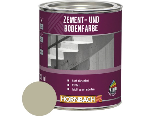 HORNBACH Zementfarbe Bodenfarbe RAL 7032 kieselgrau 750 ml