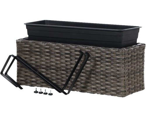 Blumenkasten mit Einsatz, Füßen und Halterungen