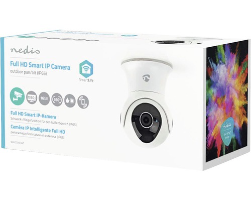 Verpackung einer Nedis Full HD Smart IP Kamera für den Außenbereich