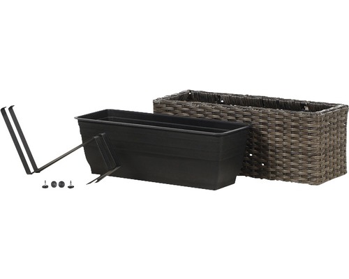 Balkonkasten mit Pflanzeinsatz und Halterung