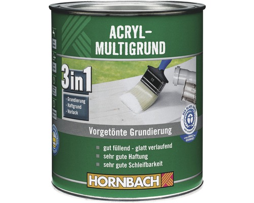 Acryl Multigrund 3in1 Grundierung in einer Dose mit Pinsel