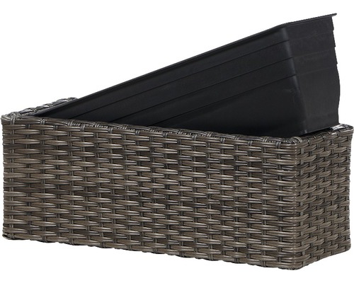 Rattan Pflanzkasten mit Kunststoffeinsatz