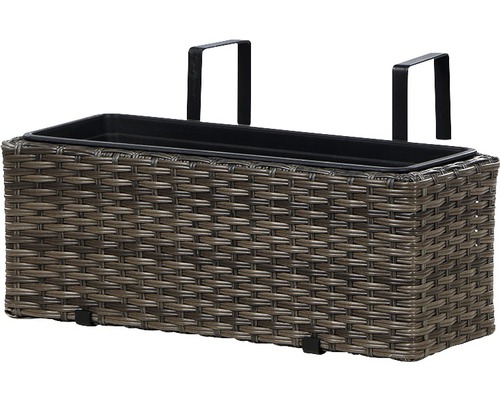 Balkonkasten aus Rattan mit Halterung