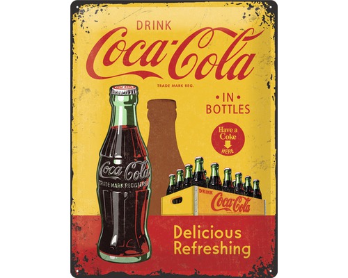 Blechschild Coca-Cola Bottles 30x40 cm