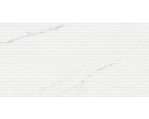 Feinsteinzeug Dekorfliese Verona 45,0x90,0 cm weiß matt geriffelt