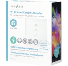 Nedis Logo. Verpackung für WLAN Vorhangsteuerung für elektrische Vorhänge, Rollläden oder Sonnenschutz