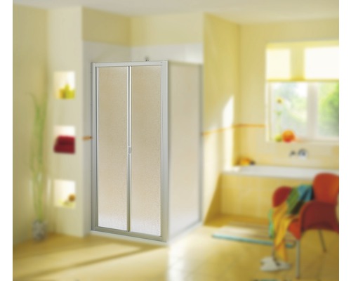 Falttür für Nische und Seitenwand Breuer Fara4 900x1850 mm Kunstglas alunatur