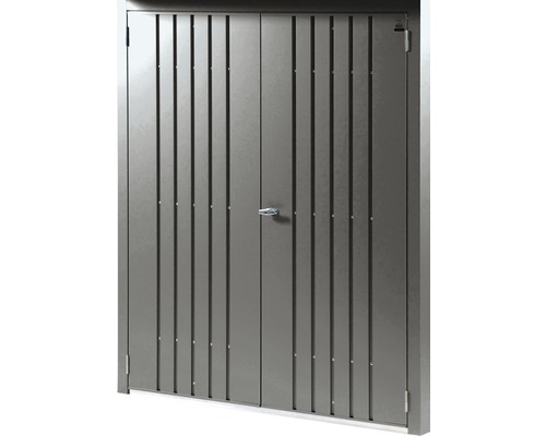 Türpaket Biohort WoodStock 230 210x172,5 cm quarzgrau-metallic Metall Gartenschrank mit zwei Türen