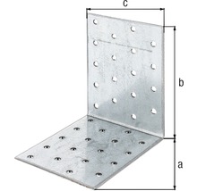 Winkelverbinder mit Löchern und Größenangaben a, b und c.