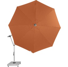 Freiarm-Sonnenschirm mit Betonsockel und Rädern