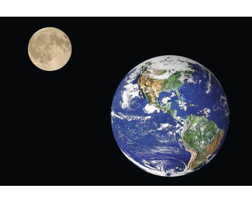 Fototapete Papier 97316 Earth and Moon 7-tlg. 350 x 260 cm