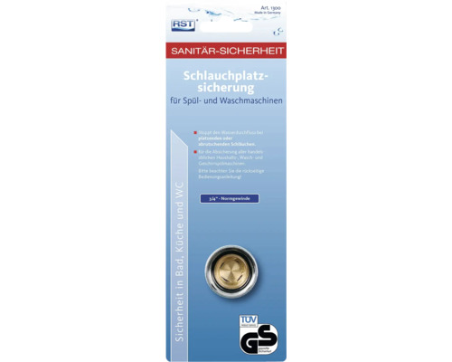 Verpackung einer Schlauchplatzsicherung für Spül- und Waschmaschinen