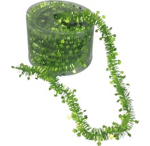 Grüne Lametta Girlande mit Sternen in Spenderbox