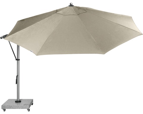 Freiarm-Sonnenschirm mit Sockel und Rollen