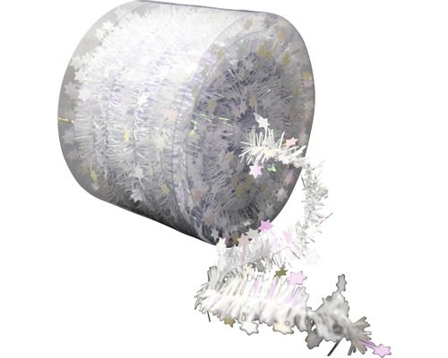Lametta-Girlande mit Sternen in transparenter Verpackung