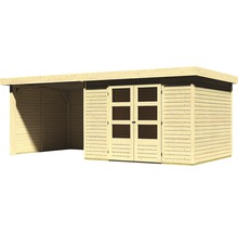 Gartenhaus Karibu Kodiak 5 mit Schleppdach 2,75 m, Rück- und Seitenwand 591,5 x 262 cm natur