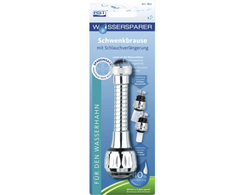 Schwenkbrause mit Schlauchverlängerung für Wasserhahn