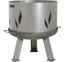 Feuerkorb aus Metall mit Flammenmuster