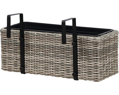 Blumenkasten aus Rattan mit Halterung