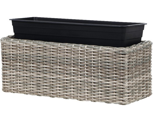 Rattan Pflanzkasten mit Kunststoffeinsatz
