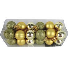 Weihnachtskugeln in einer transparenten Verpackung