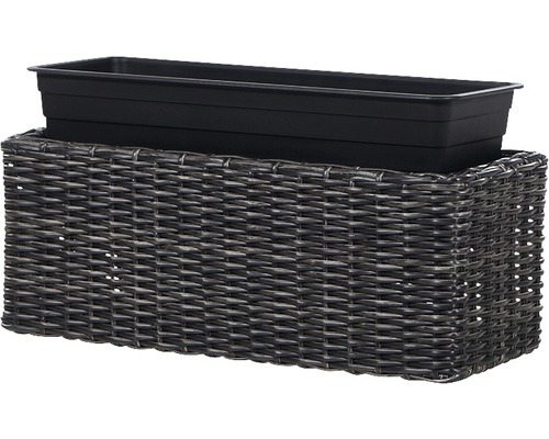 Blumenkasten mit geflochtener Optik und Einsatz