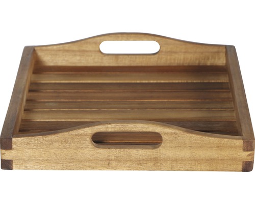 Holztablett mit Griffen