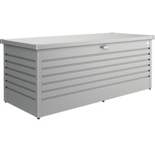 Graue Gartenbox für den Außenbereich zur Aufbewahrung von Gartengeräten und -möbeln