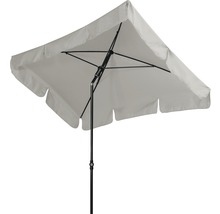 Quadratischer Sonnenschirm mit schwarzem Gestell