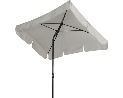 Quadratischer Sonnenschirm mit schwarzem Gestell
