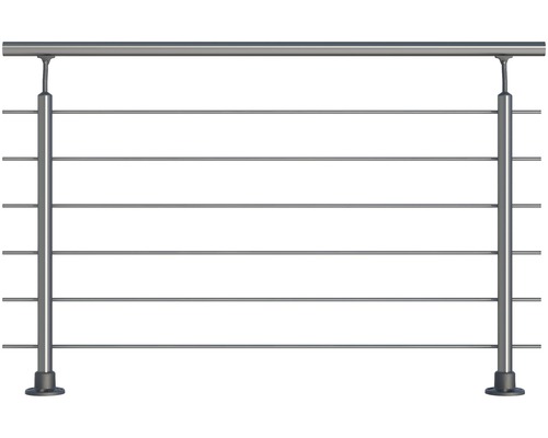 Pertura Silenos Geländer-Komplettset Aluminium mit sechs Edelstahlstäben für Bodenmontage B: 1.50 m