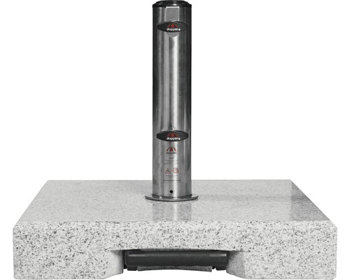 Doppler Schirmständer mit Granitfuß und Edelstahlrohr
