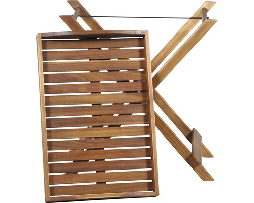 Serviertablett aus Holz mit klappbarem Gestell