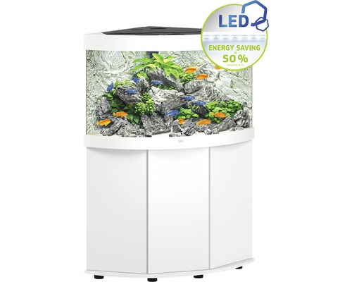 Aquariumkombination Juwel Trigon 190 LED SBX mit Beleuchtung, Filter, Heizer und Unterschrank, weiß