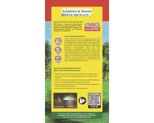 Informationen zu Wolf Garten Premium Rasensamen Schatten und Sonne mit Bio Active