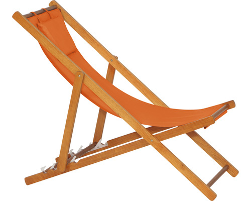 Holzliegestuhl mit Stoffbezug