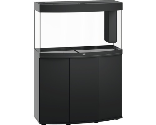 Schwarzes Aquarium mit Unterschrank