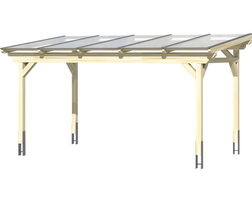 Holzcarport mit transparentem Dach